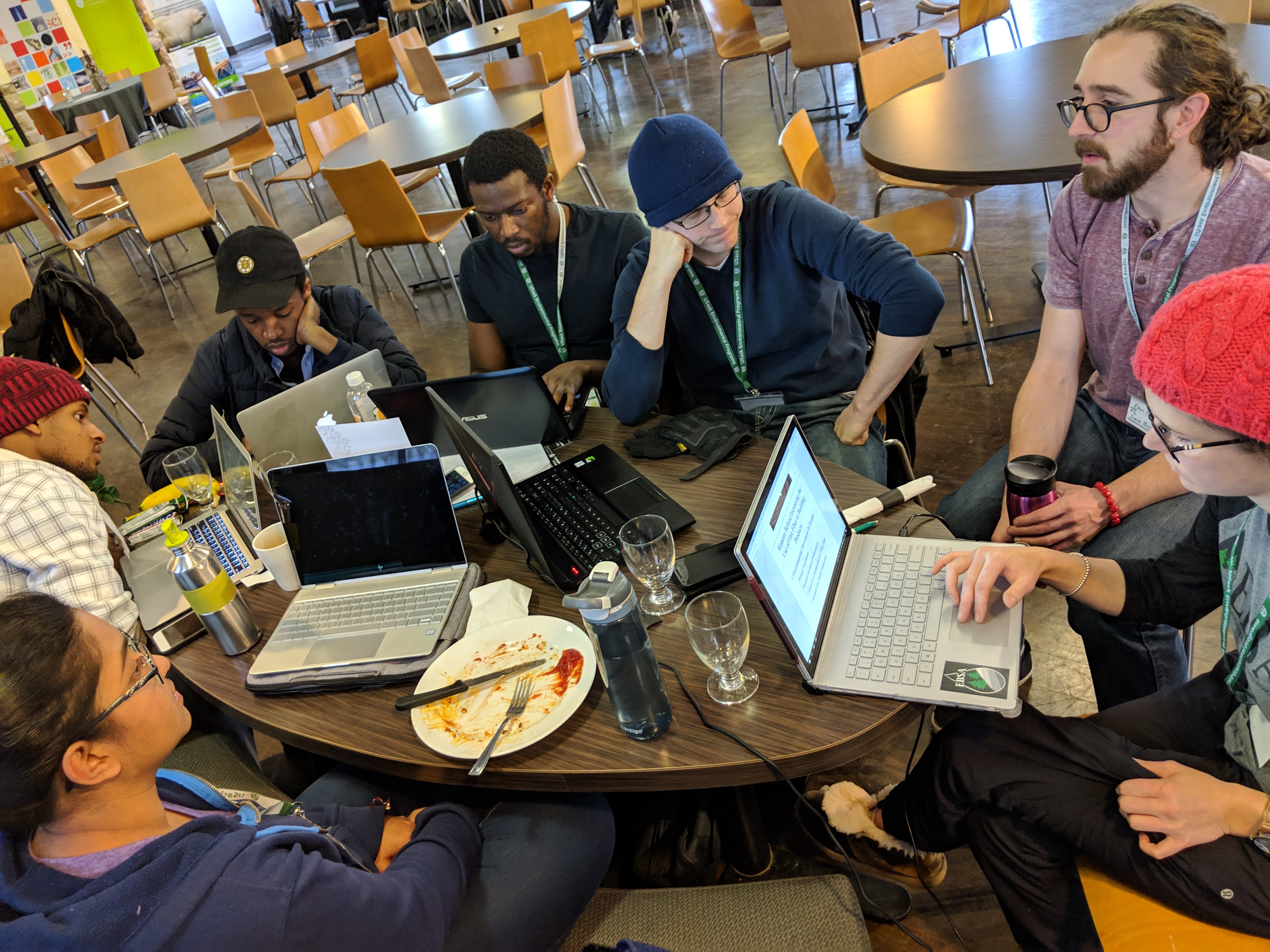 A group of students participates in EcoHack 2018
