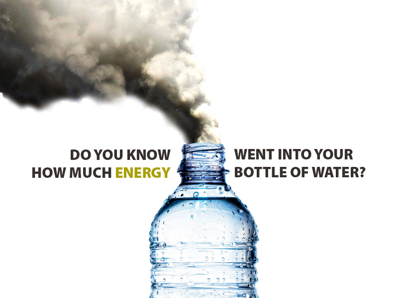 An image of smoke billowing out of a water bottle with the caption 