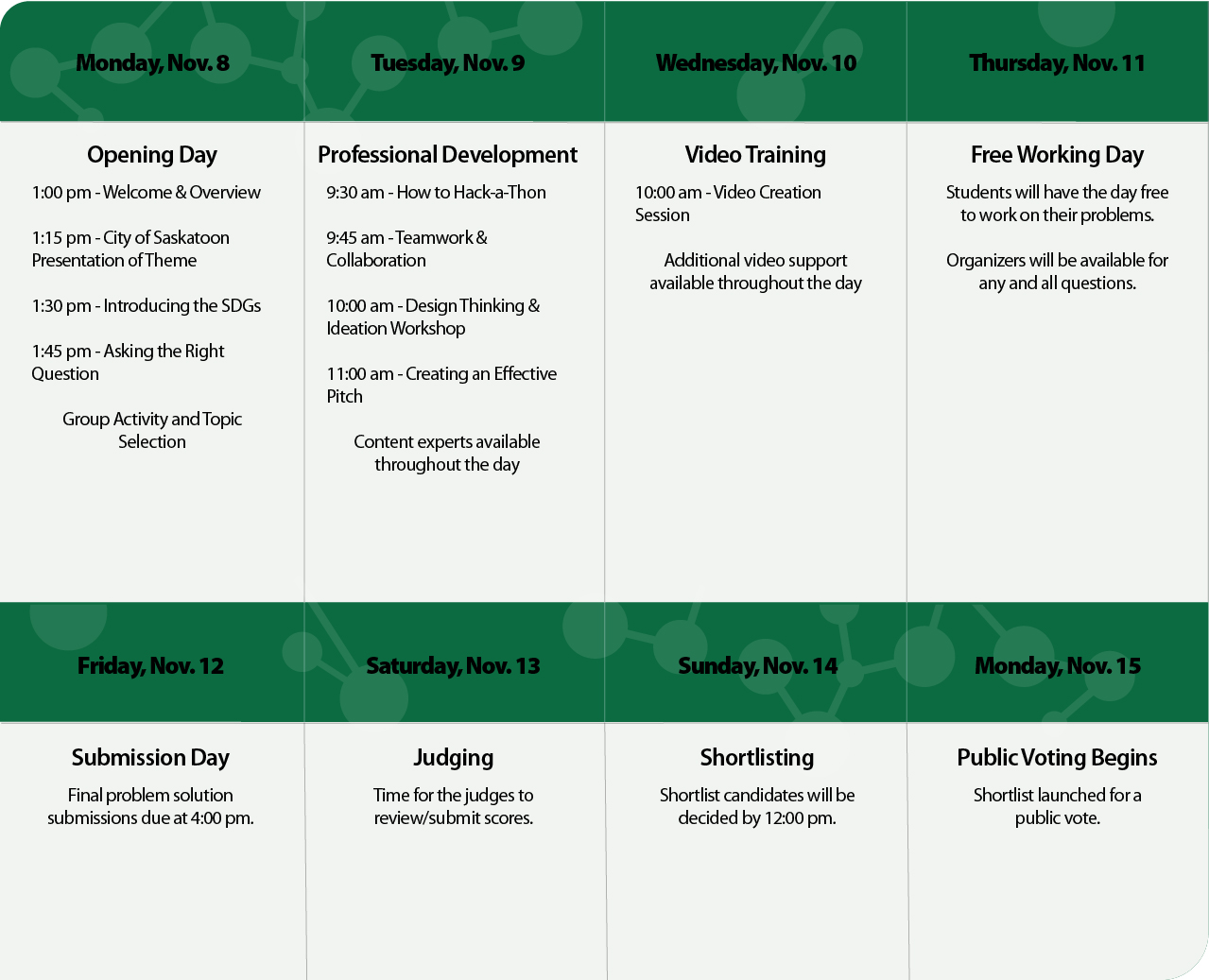 EcoHack 2020 Schedule Image